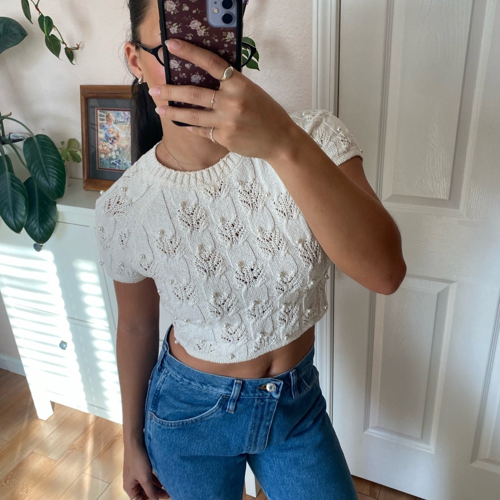 Zara knit Pearl top
